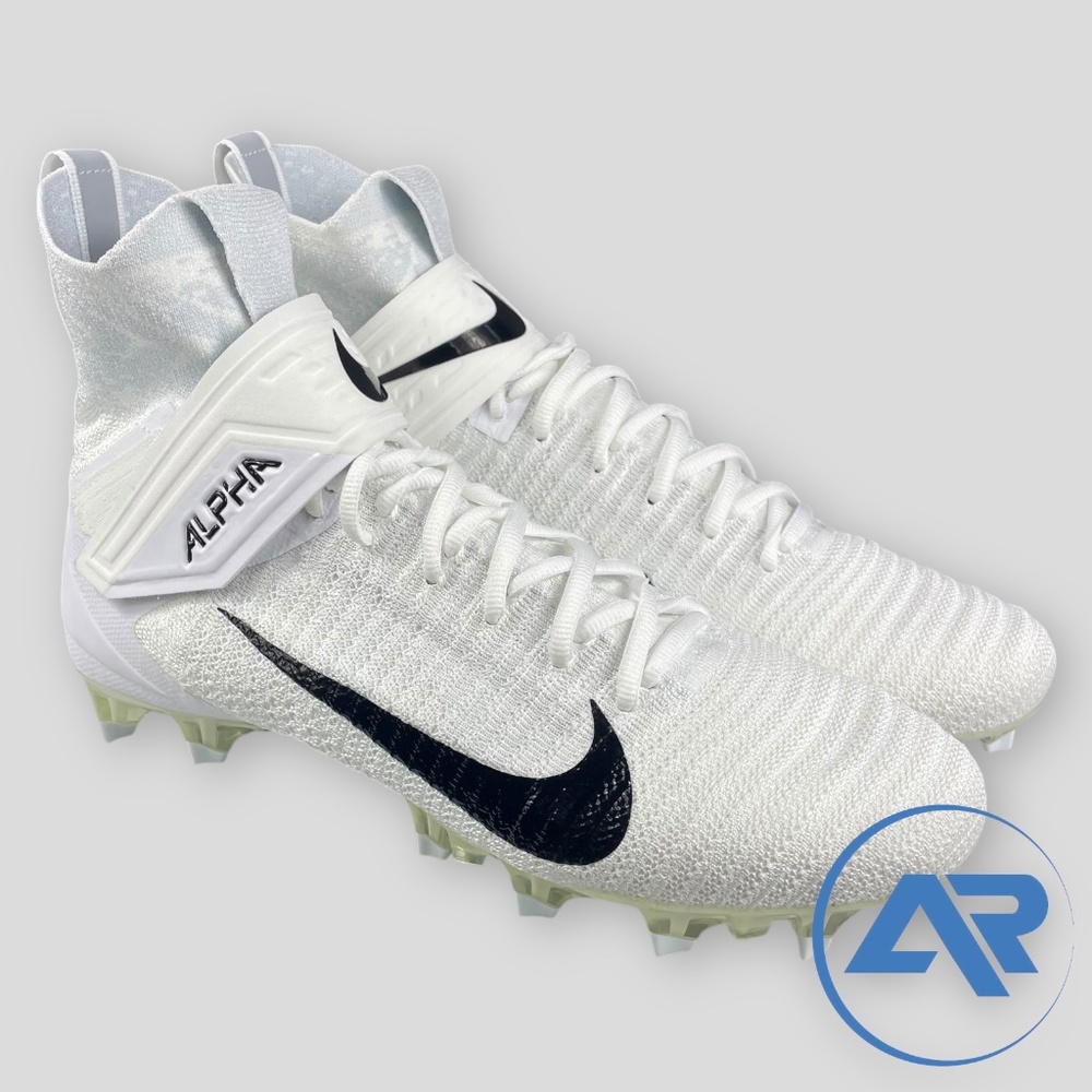 Nike Alpha Menace Elite 2 Flyknit Football Cleats White Men's Size AO3374-101